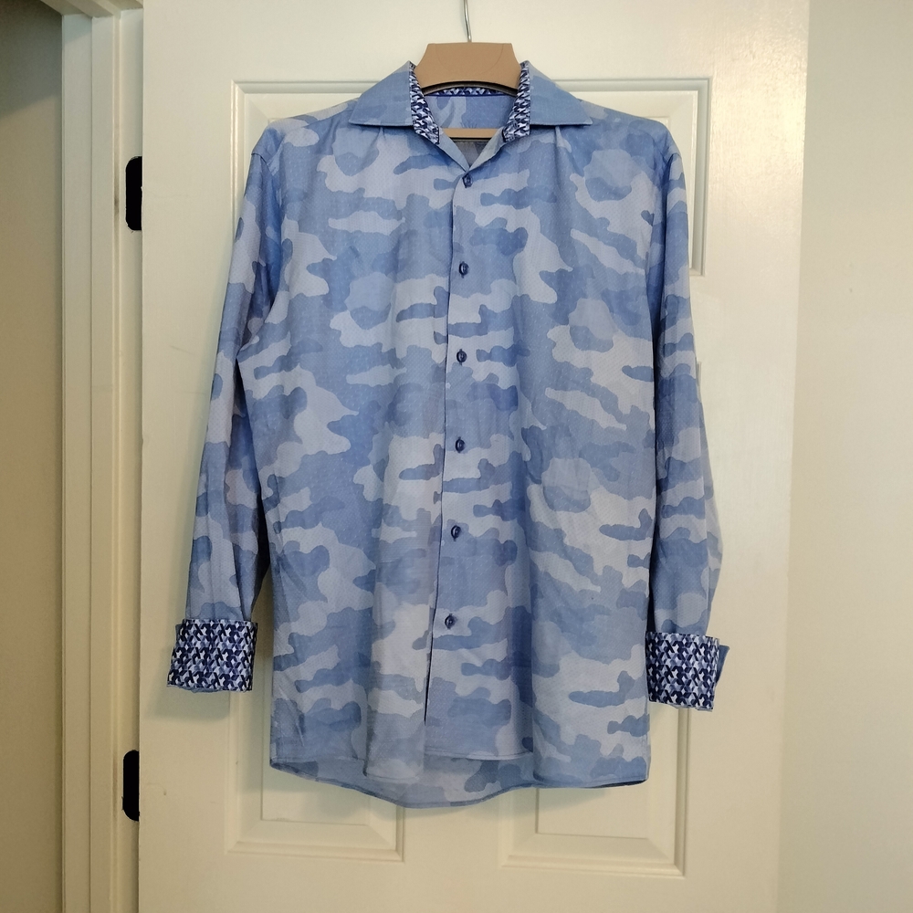 Bertigo Men's M  Blue Dress Shirt‎